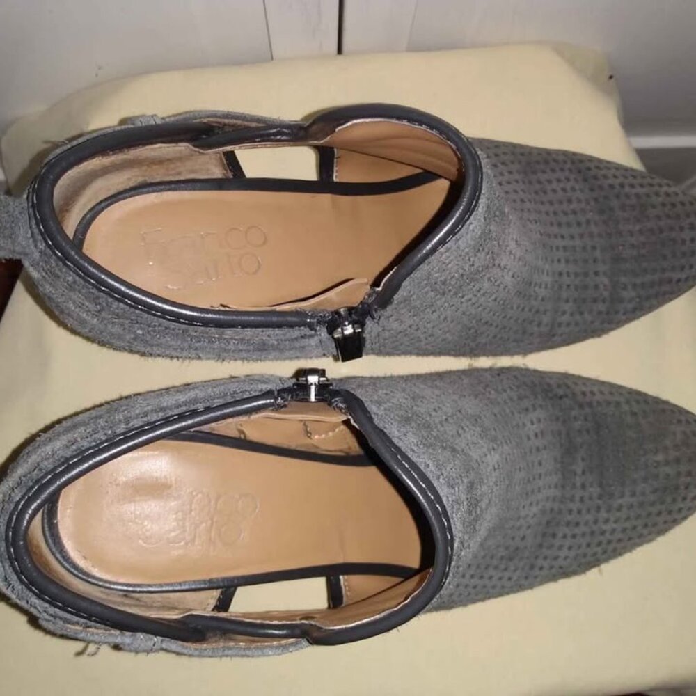 Franco Sarto Grey Suede Booties 7.5 - Picture 4 of 6